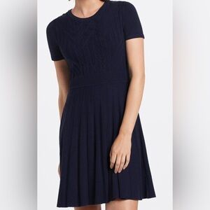 Draper James NAVY BLUE A-Line Pleated Sweater Dress NWT XL